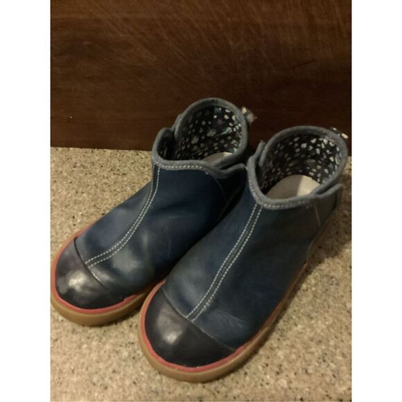 See Kai Run Girls Leather Ankle Boots Navy  Sz 12.5 - Picture 1 of 13